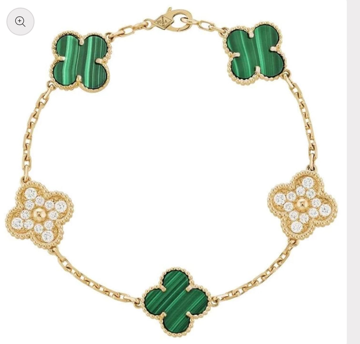 Green Gold Clover Bracelet